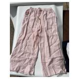 Tina Stevens Ladies One Size Linen Pant Pink