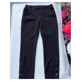 Cabi Sz8 Button Ankle Slacks Pants Stretch Knit