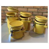 Yellow Ceramic Kitchen Canister Set Canisters