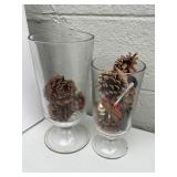 Pair of Pedestal Vase Smaller one has small chip
