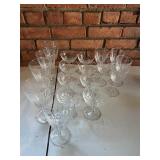 Vintage Glass Stemware Wine Glasses Goblets