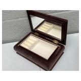 Tapestry Fabric Mirrored Jewelry Box