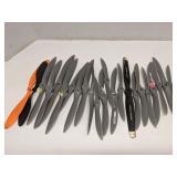 Group of R/C Airplane propellers, multiple sizes