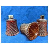 Homeco Orange Glass Diamond Point Votive Peg Cups