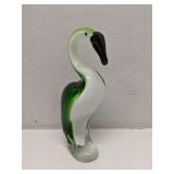 Art Glass Bird Crane Figurine Hand Blown 9.5'