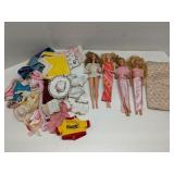 Group of 12' fashion dolls & clothes, some Barbie