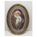 HomCo Oval Framed Print, gold toned