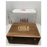 Frolk Decanter Whiskey Set in Wood Box - new