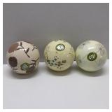 Set of 3 CNI Ceramic Orbs Fillers for Decoration