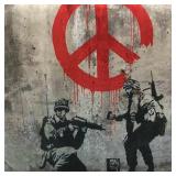 !Leesh Banksy Soldiers Painting Peace, Graffiti