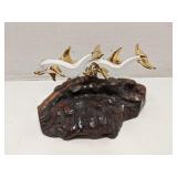 Glass Baron blown glass Dolphins w/ 22k gold