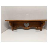 Solid wood heart coat rack, wall hanging 24'