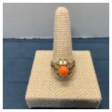 VTG KAOS Coral & CZ Stone Ring