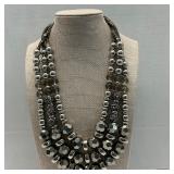Chico Silver Tone Triple Strand Statement