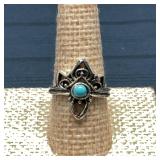Southwestern Style Silver Tone Faux Turquoise