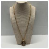 1960ï¿½s -70ï¿½s Vanda Gold Plated  Locket Necklace