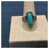 Southwestern Style Silver Tone  Faux Turquoise