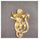 Vtg unsigned Gold Tone Angel Cherub