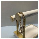 Gold Tone Multi Layered Chain Styles Bracelet