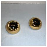 Round Gold Tone Clip On Earrings