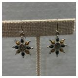 Chaps Sun or Star Silver Time Dangle Earrings