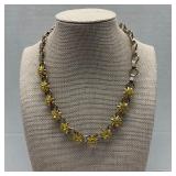 Veg Rhinestone Daisy Parure Demi Necklace