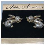 Vtg 'Best' Brand Silver Tone Pierced Earrings