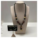 Necklace w/Chunky Beads Wood, Stone & Resin &