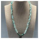 Vtg Blue Apatite strand Chip Necklace