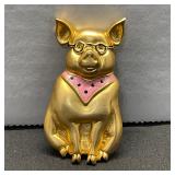 Pig Gold Tone Metal w/ Glasses & a