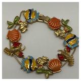 Unsigned veg 70ï¿½s enamel slider bracelet