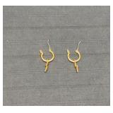 Lightning Bolt Charm Hoop Earrings