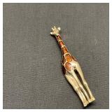 Signed Liz Claiborne Giraffe Gold Tone &
