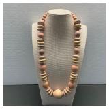 Unbranded Lavender and Beige  Wood Disc Necklace