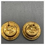 Signed KJL for Avon -  Gold Tone Pierced