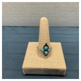 Silver Tone Faux Turquoise Ring