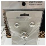 Silver Toned Basketball Pierced Earrings & Pendant