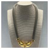 Weaved Metal Mesh Collar Necklace