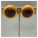 Gold Plated Brass W/ Acacia Wood Center