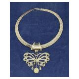 Silvertone Butterfly pendant necklace