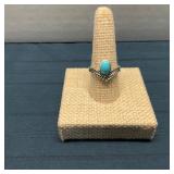 Silver Tone Southwestern Style Faux Turquoise