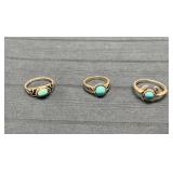 Lot of 3 Silver Tone Southwestern Style