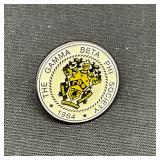 Vtg 1964 Gamma Beta Phi Society Round Enamel