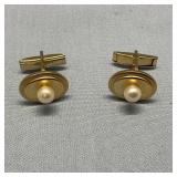 Unsigned Gold Tone Oval Shaped Cufflinks