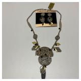 Leopard Print Necklace and Earrings