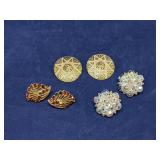 3 sets of vintage clip-on earrings