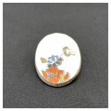 Antique Japanese Satsuma Ceramic Brooch Pin