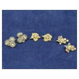 3 sets of vintage clip-on earrings