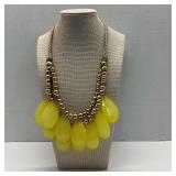 Art Deco Yellow Teardrop Necklace