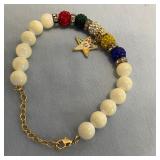 Order of the Eastern Star Beaded  Charm Bracelet